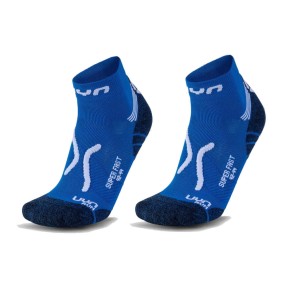 UYN Run Super Fast Men's Socks 2 Pairs, French Blue/White