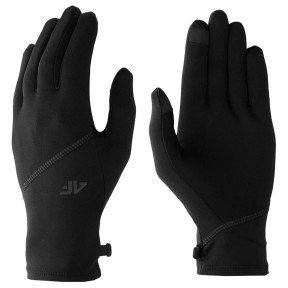 4F AGLOU044 Unisex Touch Screen Knitted Gloves, Black