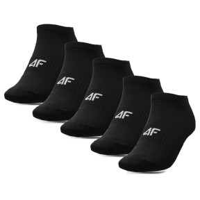 4F M133 Men's Casual Ankle Socks (5-pack), Deep Black