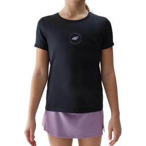 4F TFTSF696 Girl's Training T-Shirt, Black