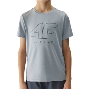 4F TFTSM691 Boy's Training T-Shirt, Light Grey