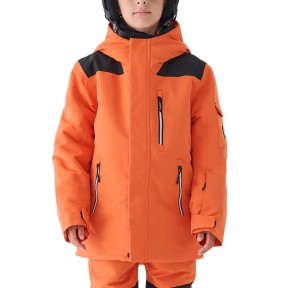 4F TTJAM538 Boy's Snowboard Jacket, Orange