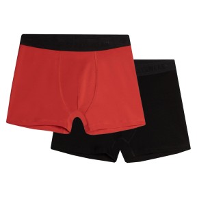 4F UBXSM027 Men's Boxer Briefs 2-Pack, Black/Red