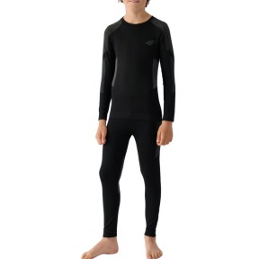 4F USEAM149 Boy's Baselayer Set, Black