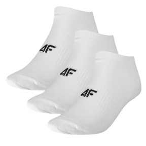 4F USOCF276 Women's Casual Ankle Socks, 3-Pack, White