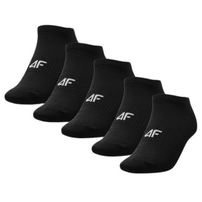 4F USOCM282 Men's Casual Ankle Socks, 5-Pack, Black