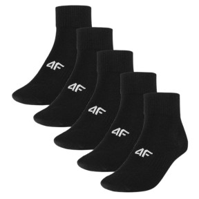 4F USOCM283 Men's Casual Crew Socks 5-Pack, Black