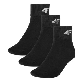 4F USOCU256 Kids Crew Socks, 3-Pack, Black