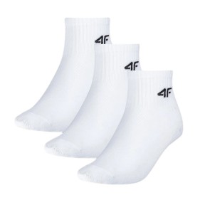 4F USOCU256 Kids Crew Socks, 3-Pack, White