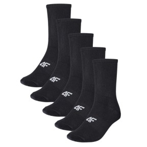 4F USOCU294 Kids Socks, 5-Pack, Black