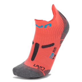 UYN Run 2in Women's Socks, Coral Fluo/Anthracite