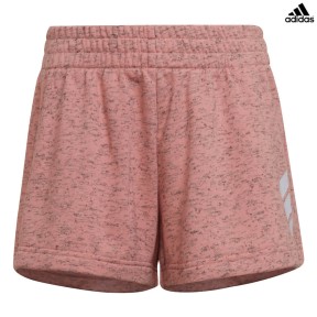 adidas Future Icons 3-Stripes Loose Cotton Girls Shorts, Pink