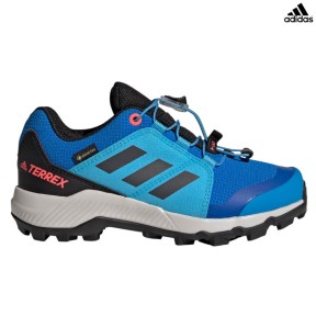 adidas Terrex Gore-Tex Kids Hiking Shoes, Blue/Grey/Turbo