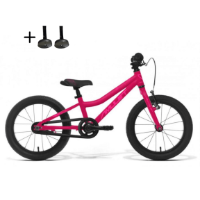 Amulet Mini Lite 16'' Bike With Training Wheels, dark pink metallic/pink shiny | 6,2 kg | 90-110 cm