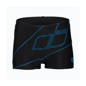 Arena Logo Boys' Swim Short, black/turquoise