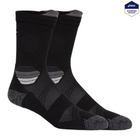 Asics Fujitrail Run Crew Socks, Black/Grey