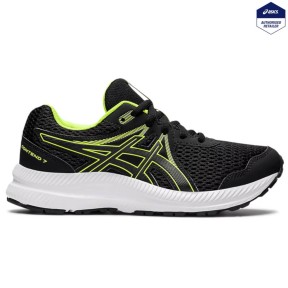 Asics Gel-Contend 7 GS Kid's Shoes, Black/Hazard Green