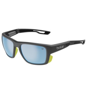 Bolle Airdrift Sunglasses, Black Matte Acid, Sky Blue Polarized