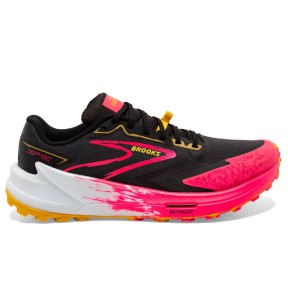 Brooks Catamount 3 Women's Shoes, Black/Diva Pink/Lemon