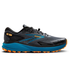 Brooks Divide 5 Men's Trail Shoes, Ebony/Blue Sapphire/Orange