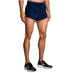 Brooks Sherpa 3" Split Shorts Men's, Navy Geo