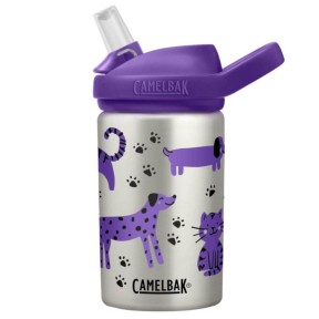 Camelbak eddy+ Kids 0.4L Bottle, Stainless Steel Single Wall, Cats Dogs