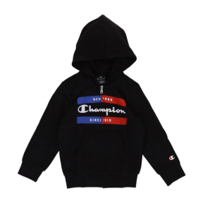 Champion Full Zip Hooded Boys Sweatshirt, black