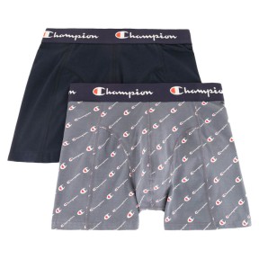 Champion Jacquard Waistband Men's Boxers Double Pack, Grey/Blue