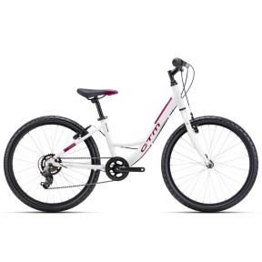 CTM Missy 24" Bike, White/Dark Violet