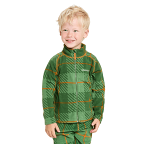 Didriksons Monte Printed Kids Full-Zip, termos pine green