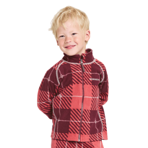 Didriksons Monte Printed Kids Full-Zip, termos rusty wine