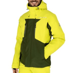 Fischer Dash Unisex Ski Jacket, Green/Yellow