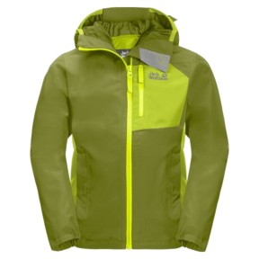 Jack Wolfskin Active Hike Kids Hardshell Jacket, Green Tea