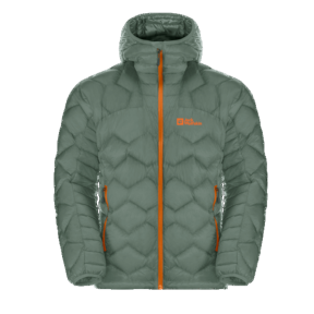 Jack Wolfskin Alpspitze Down Hoody Men's Ski Touring Jacket, hedge green