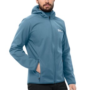 Jack Wolfskin Bornberg Men's Hoody Softshell Jacket, Nature Blue