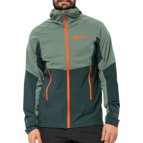 Jack Wolfskin Brisstal Hoody Men's Softshell Jacket, Black/Olive