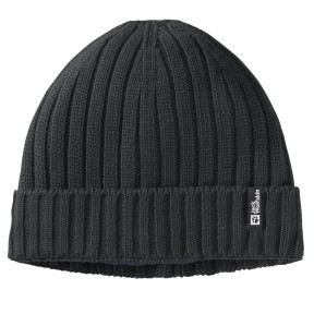 Jack Wolfskin Rib Knit Unisex Beanie, Black