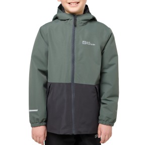 Jack Wolfskin Snowy Days Kids Jacket, Slate Green/Black