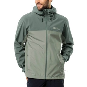 Jack Wolfskin Weiltal 2l Men's Rain Jacket, Mint Leaf