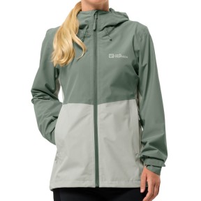 Jack Wolfskin Weiltal 2l Women's Rain Jacket, Hedge Green