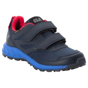 Jack Wolfskin Woodland Texapore Low VC Kids, Dark Blue/Red