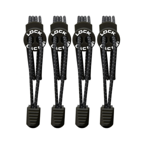 Lock Laces Elastic No Tie Shoelaces 2-Pack, black