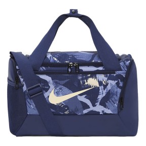 Nike Brasilia Printed Duffel Bag (Extra Small, 25L), Midnight Navy/Pale Vanilla