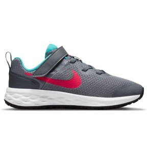 Nike Revolution 6 (PSV) Kids Shoes, Smoke Grey/Siren Red/Teal