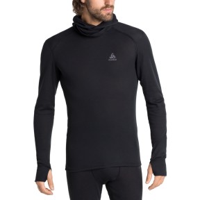 Odlo Active Warm Eco Men's Base Layer Top With Facemask, Black