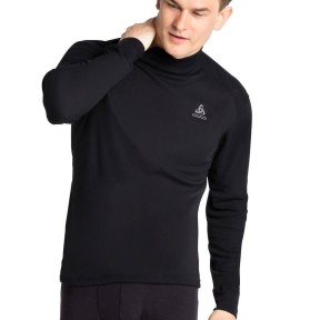 Odlo Active Warm Eco Men's Turtleneck Base Layer Top, Black