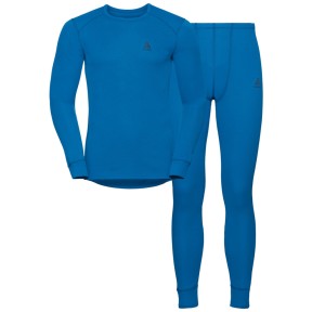 Odlo Active Warm Men's Long Sleeve Base Layer Set, DBlue