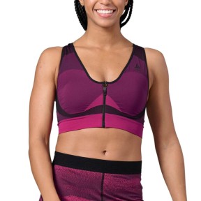 Odlo Seamless High W Sports Bra, Black/Festival Fuchsia