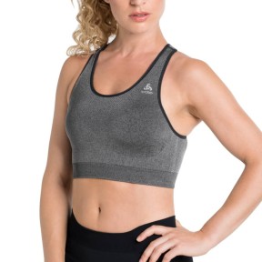 Odlo Seamless Medium Ceramicool Sports Bra, Silver Grey/Melange