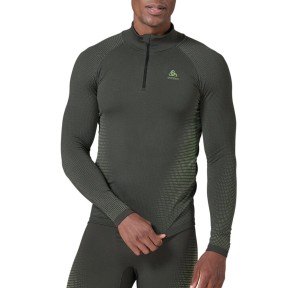 Odlo The Performance Warm Eco HZ Turtleneck Men's BL Top, Graphite Grey/Lounge Lizard